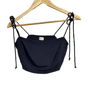 Wilfred Black String Strap Cropped Top size M